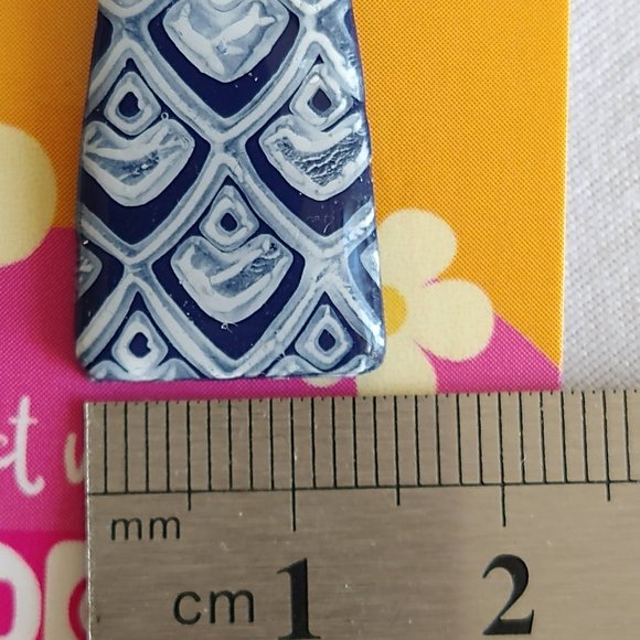 Handmade blue polymer clay earrings. Boucles d'oreilles fait à la main - Picture 7 of 7